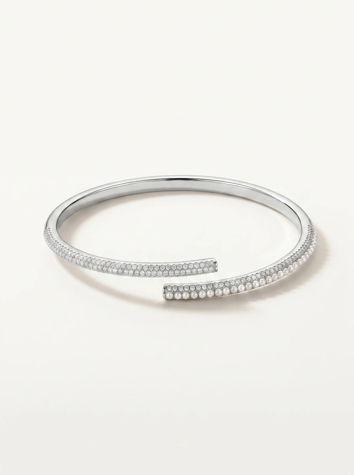 Crystal Ribbon Open Cuff Bracelet