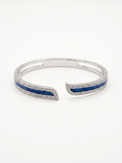 Blue Accent PavÃ© Cuff Bracelet