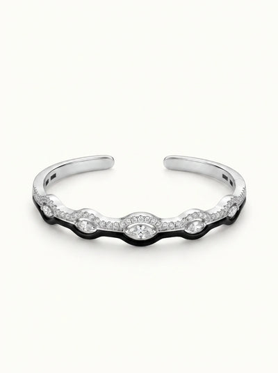 Black PavÃ© Wave Cuff Bracelet