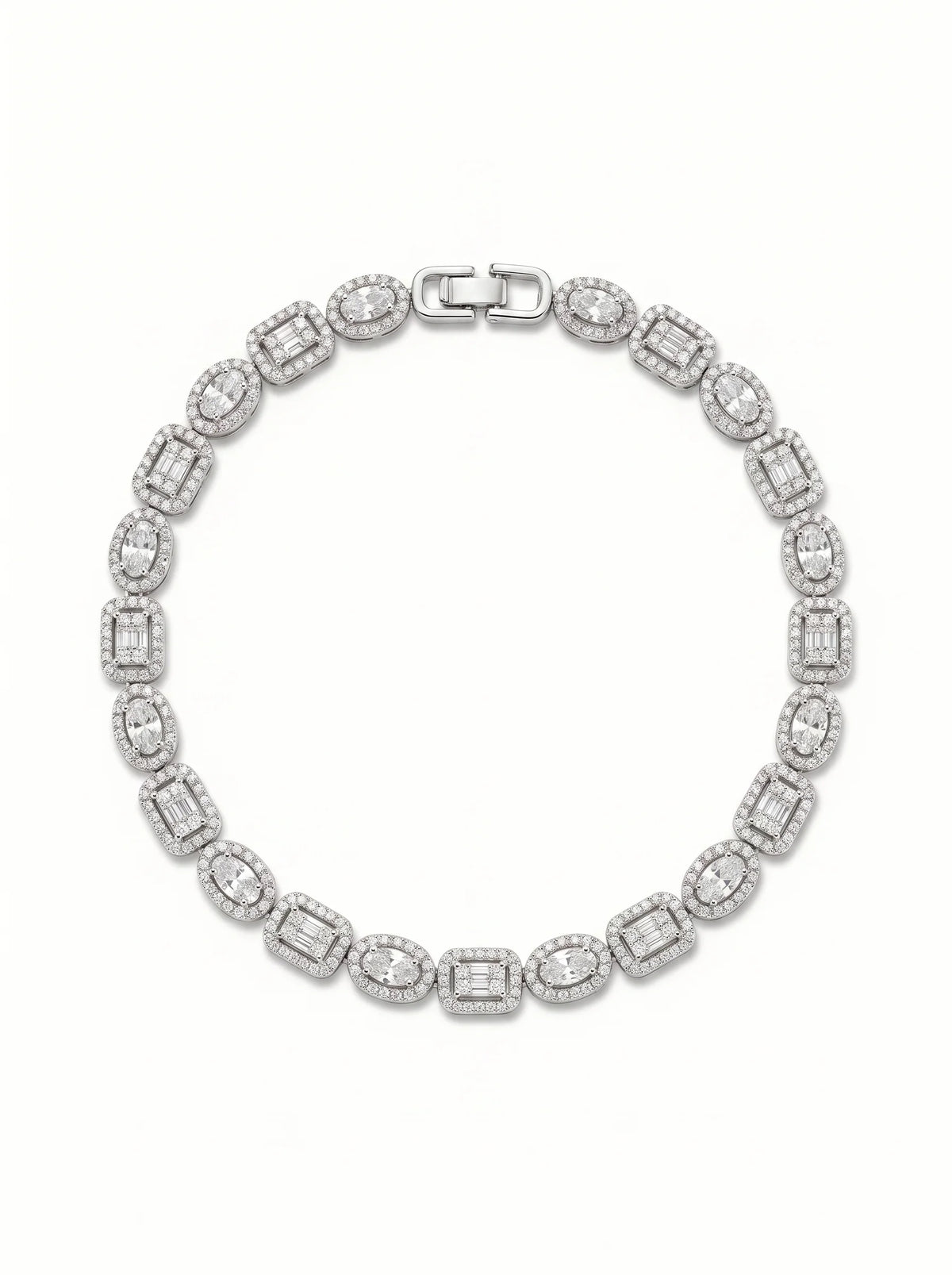 Crystal Geometric Link Bracelet