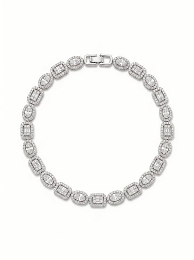 Crystal Geometric Link Bracelet
