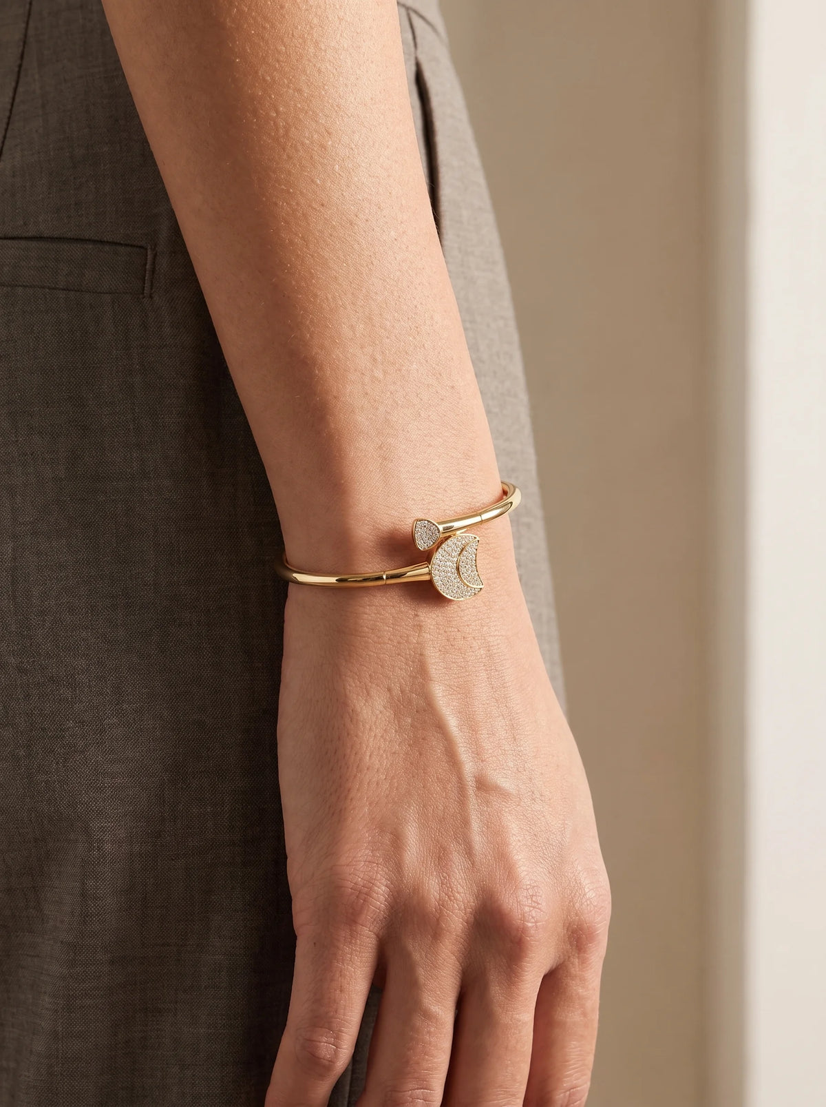 Floral Cluster Open Cuff Bracelet