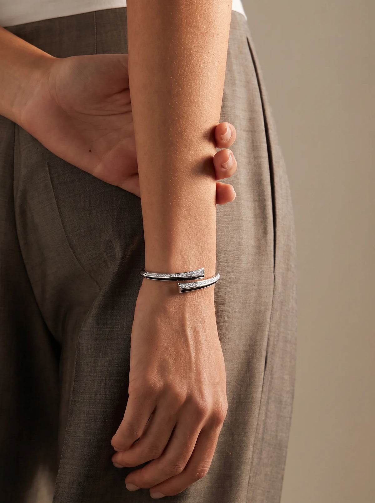 Black Bar Crystal Cuff Bracelet