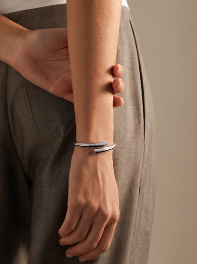 Black Bar Crystal Cuff Bracelet