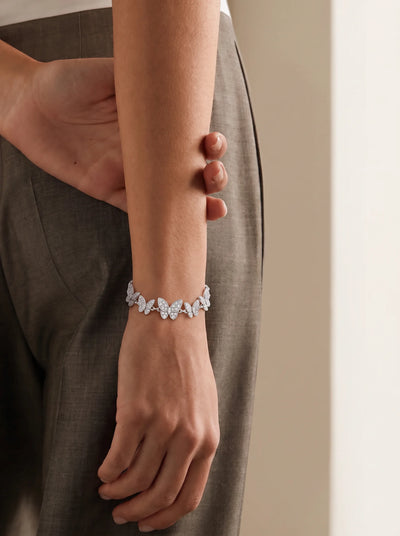Floral Crystal Link Bracelet