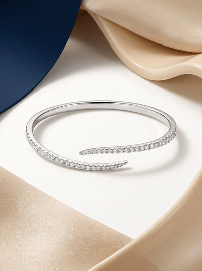 Double Curve Crystal Cuff Bracelet