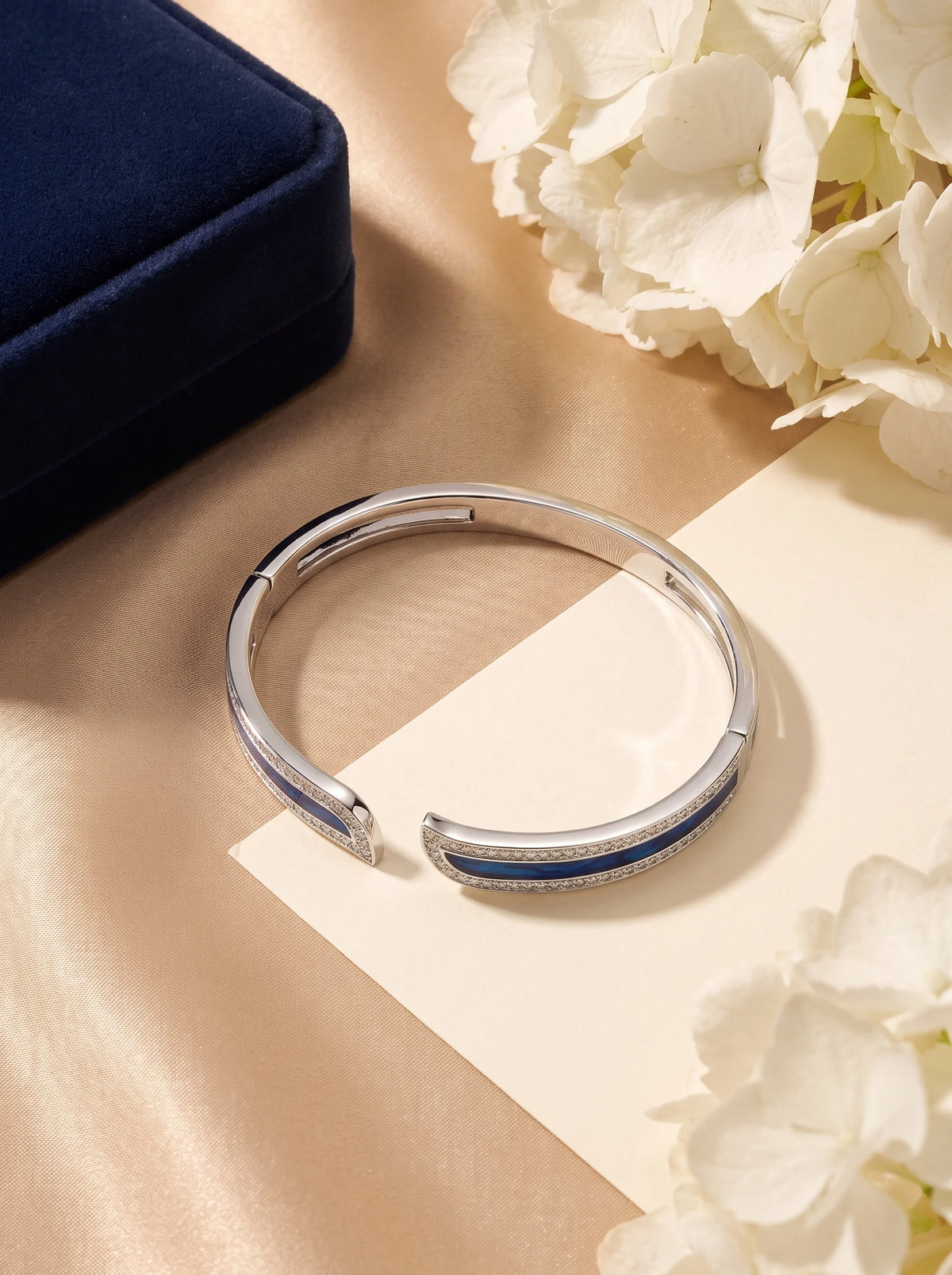 Blue Accent PavÃ© Cuff Bracelet