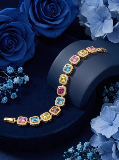 Colour Gem Link Bracelet