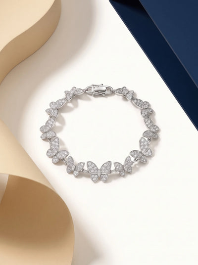 Floral Crystal Link Bracelet
